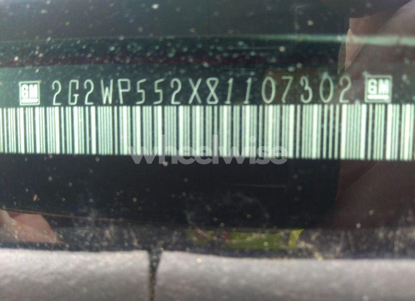 Photo 9 of 2008 Pontiac Grand PRIX (VIN 2G2WP552X81107302)