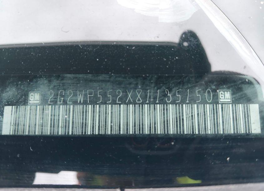 Photo 9 of 2008 Pontiac Grand PRIX (VIN 2G2WP552X81135150)