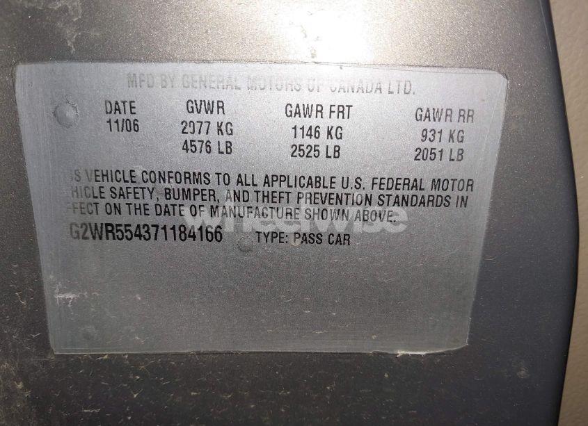 Photo 9 of 2007 Pontiac Grand PRIX GT (VIN 2G2WR554371184166)