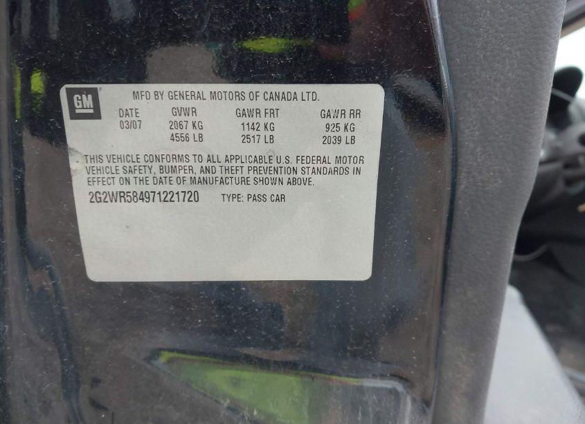 Photo 9 of 2007 Pontiac Grand PRIX GT (VIN 2G2WR584971221720)