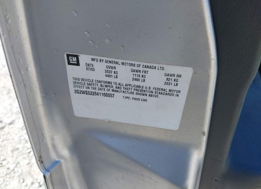 Photo 9 of 2004 Pontiac Grand PRIX GT2 (VIN 2G2WS522641160057)