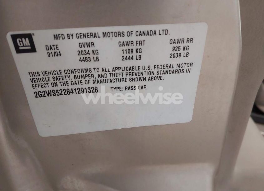 Photo 9 of 2004 Pontiac Grand PRIX GT2 (VIN 2G2WS522841291328)