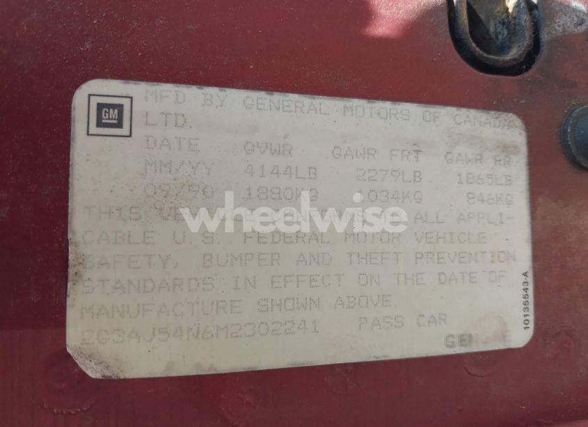 Photo 9 of 1991 Oldsmobile Cutlass CIERA S (VIN 2G3AJ54N6M2302241)