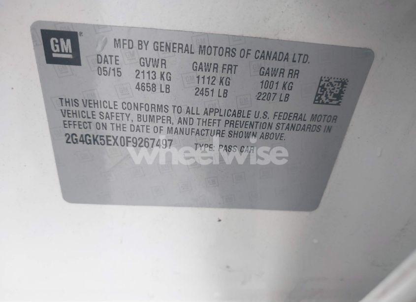 Photo 9 of 2015 Buick Regal TURBO (VIN 2G4GK5EX0F9267497)