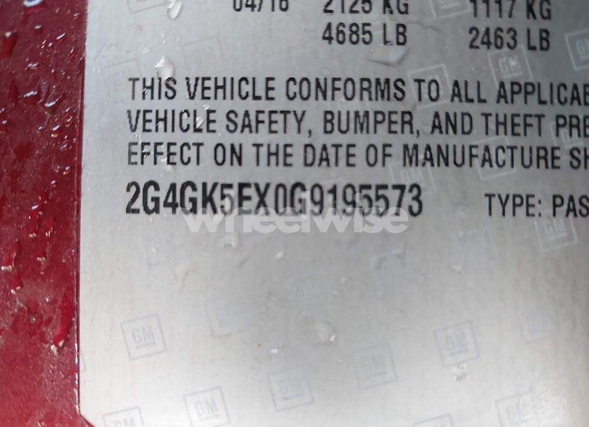 Photo 9 of 2016 Buick Regal TURBO (VIN 2G4GK5EX0G9195573)