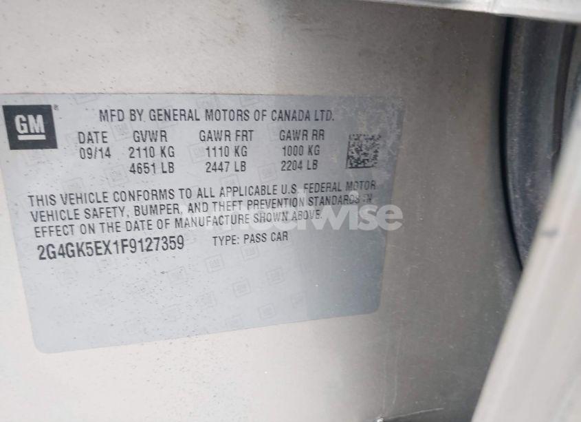 Photo 9 of 2015 Buick Regal TURBO (VIN 2G4GK5EX1F9127359)