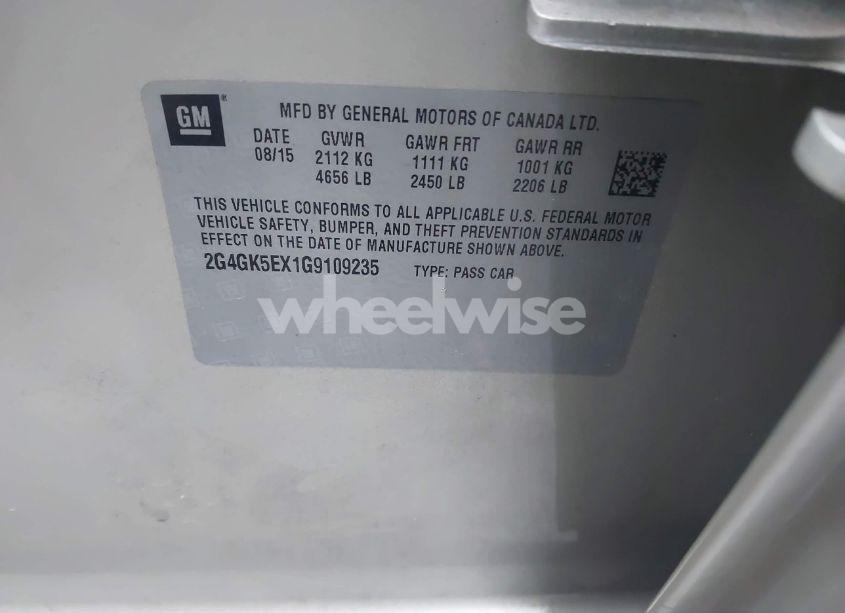 Photo 9 of 2016 Buick Regal TURBO (VIN 2G4GK5EX1G9109235)