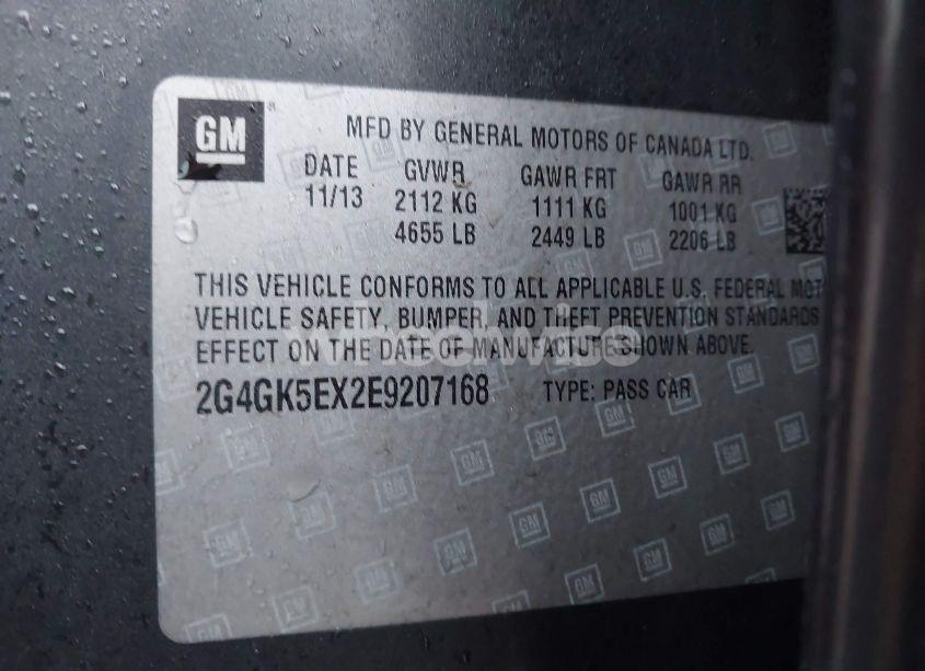 Photo 9 of 2014 Buick Regal TURBO (VIN 2G4GK5EX2E9207168)