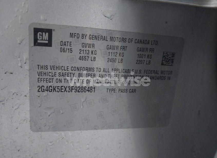 Photo 9 of 2015 Buick Regal TURBO (VIN 2G4GK5EX3F9286481)