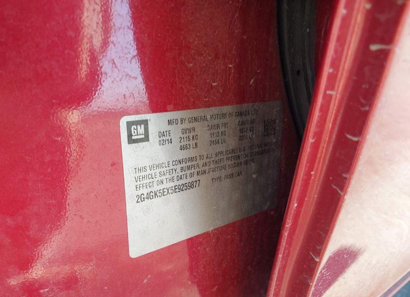 Photo 9 of 2014 Buick Regal TURBO (VIN 2G4GK5EX5E9259877)