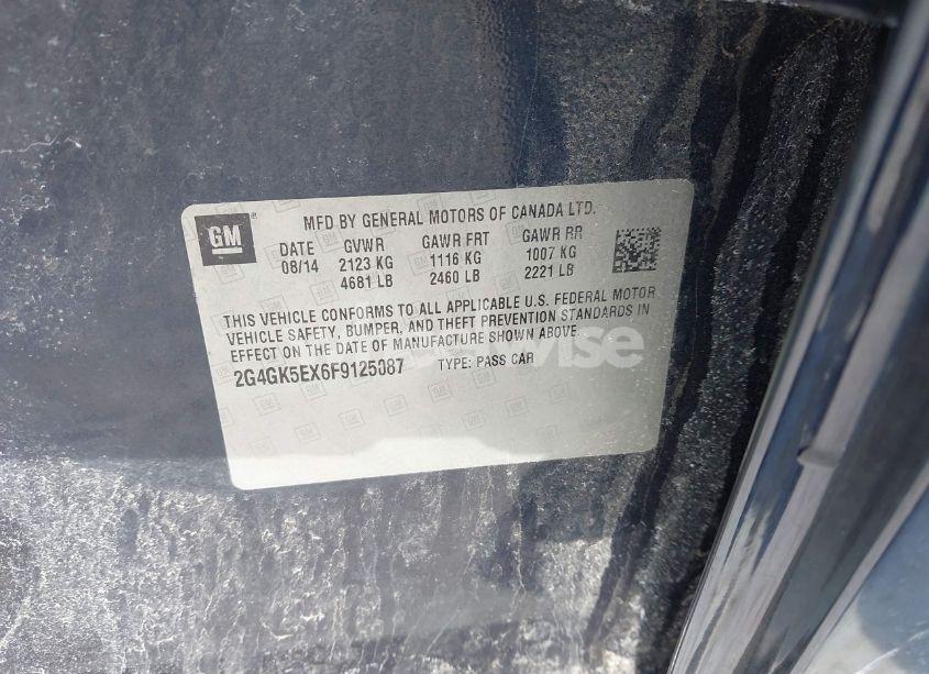 Photo 9 of 2015 Buick Regal TURBO (VIN 2G4GK5EX6F9125087)