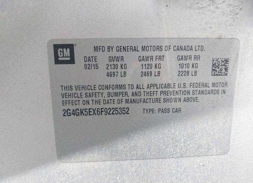 Photo 9 of 2015 Buick Regal TURBO (VIN 2G4GK5EX6F9225352)