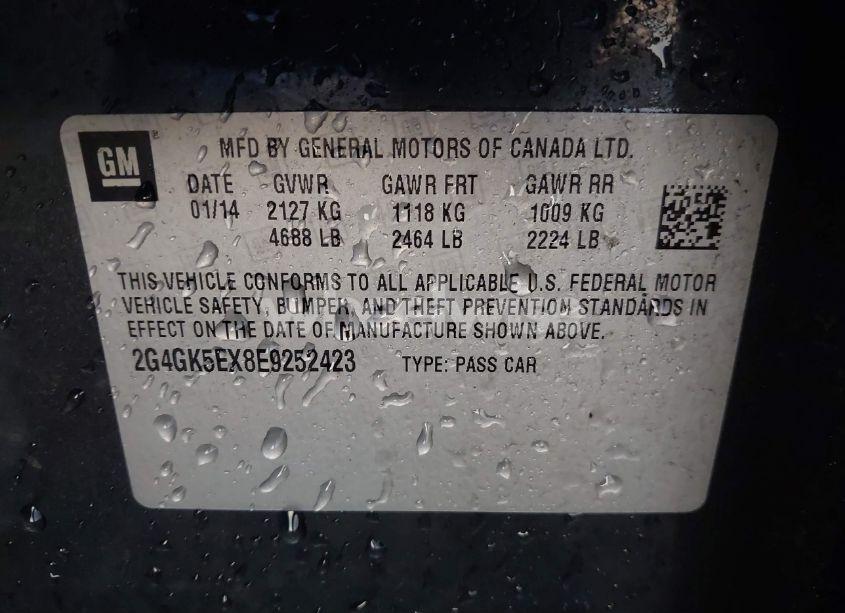 Photo 9 of 2014 Buick Regal TURBO (VIN 2G4GK5EX8E9252423)