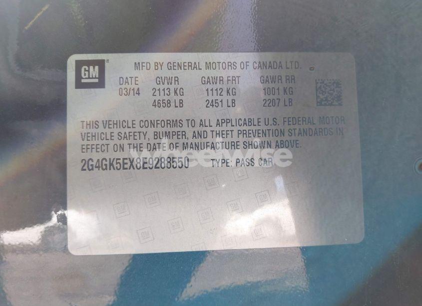 Photo 9 of 2014 Buick Regal TURBO (VIN 2G4GK5EX8E9288550)