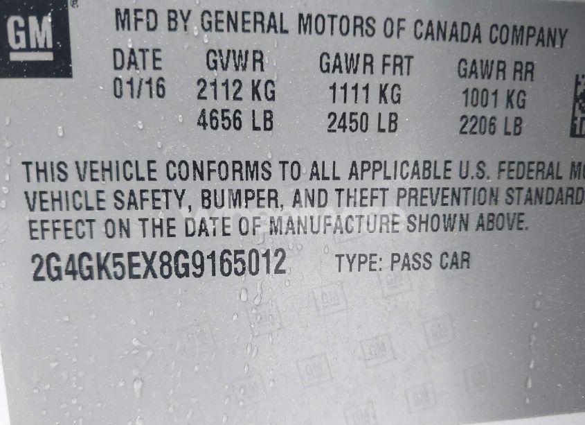 Photo 9 of 2016 Buick Regal TURBO (VIN 2G4GK5EX8G9165012)