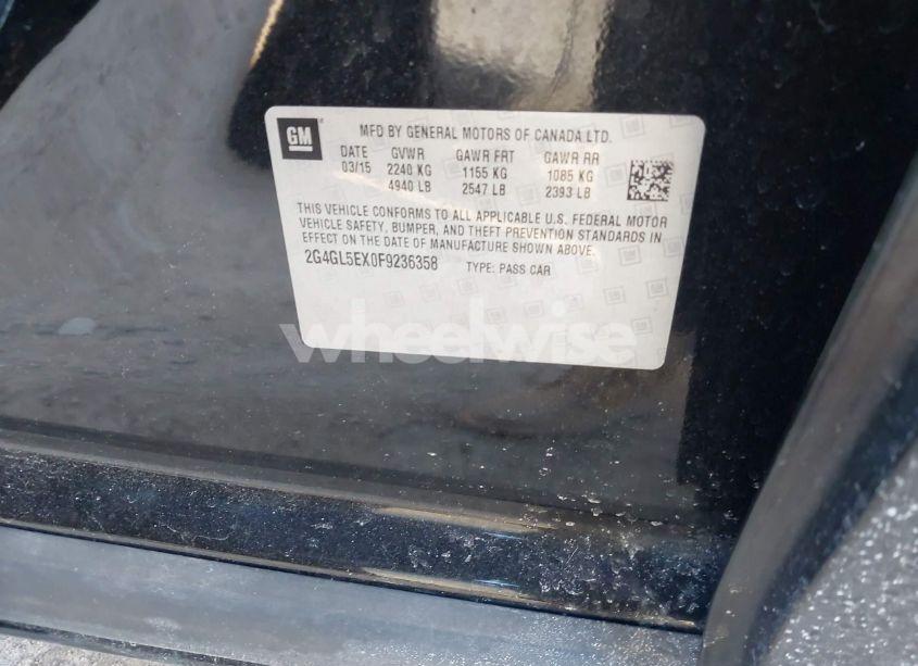 Photo 9 of 2015 Buick Regal TURBO (VIN 2G4GL5EX0F9236358)