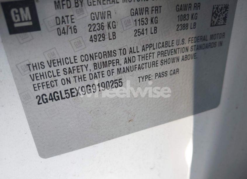 Photo 9 of 2016 Buick Regal TURBO (VIN 2G4GL5EX9G9190255)