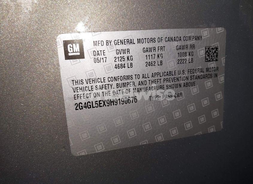 Photo 9 of 2017 Buick Regal TURBO SPORT TOURING (VIN 2G4GL5EX9H9190676)
