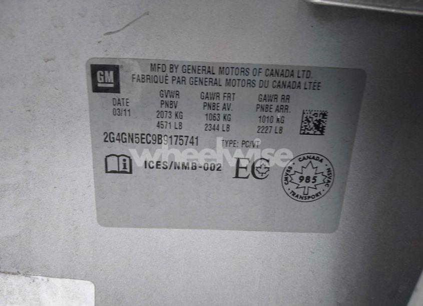 Photo 9 of 2011 Buick Regal CXL OSHAWA (VIN 2G4GN5EC9B9175741)