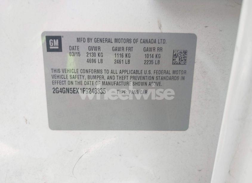 Photo 9 of 2015 Buick Regal PREMIUM (VIN 2G4GN5EX1F9248335)