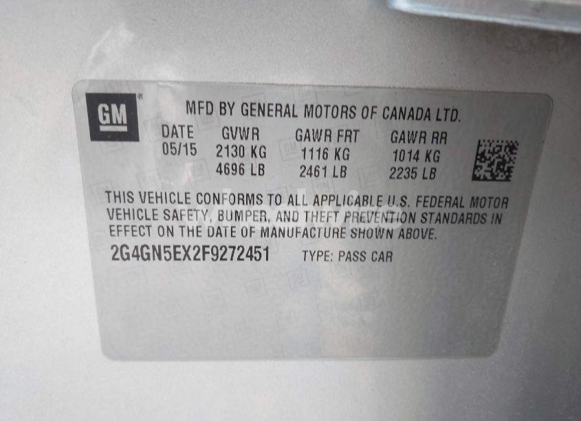 Photo 9 of 2015 Buick Regal TURBO/E-ASSIST PREMIUM I (VIN 2G4GN5EX2F9272451)