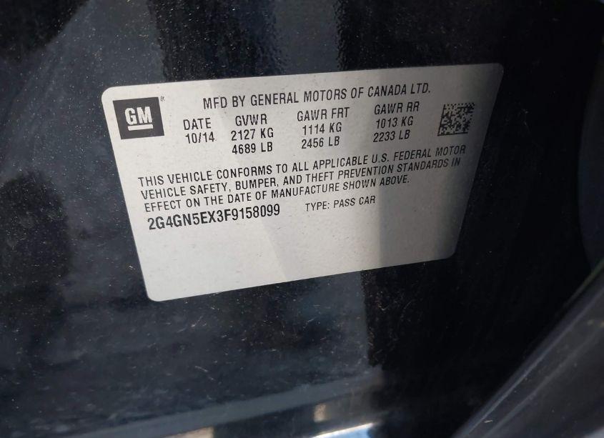 Photo 9 of 2015 Buick Regal TURBO/E-ASSIST PREMIUM I (VIN 2G4GN5EX3F9158099)