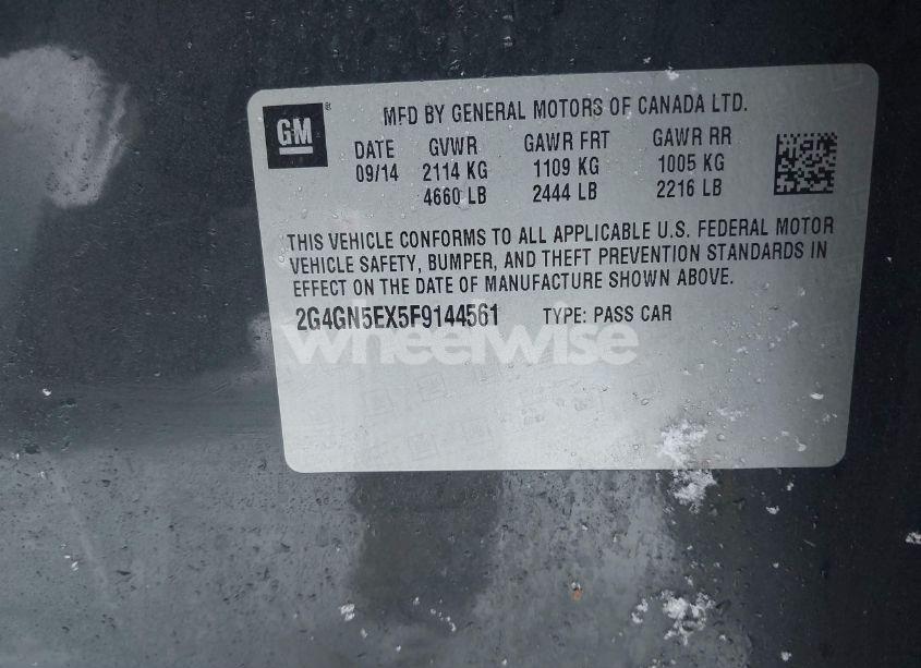 Photo 9 of 2015 Buick Regal TURBO/E-ASSIST PREMIUM I (VIN 2G4GN5EX5F9144561)