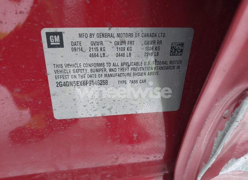 Photo 9 of 2015 Buick Regal TURBO/E-ASSIST PREMIUM I (VIN 2G4GN5EX6F9146268)