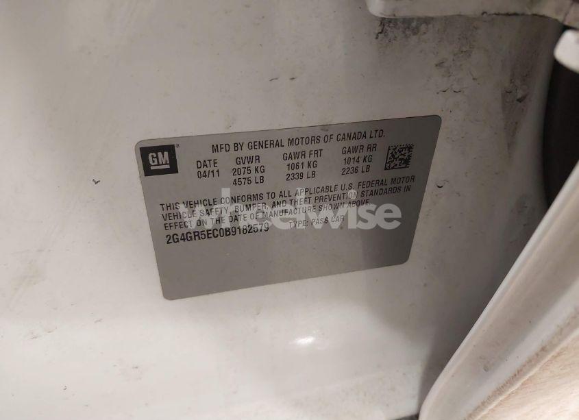 Photo 9 of 2011 Buick Regal CXL OSHAWA (VIN 2G4GR5EC0B9182579)