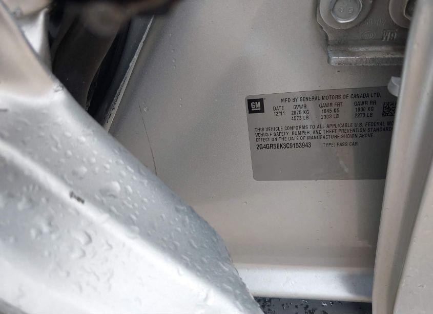 Photo 9 of 2012 Buick Regal (VIN 2G4GR5EK3C9153943)