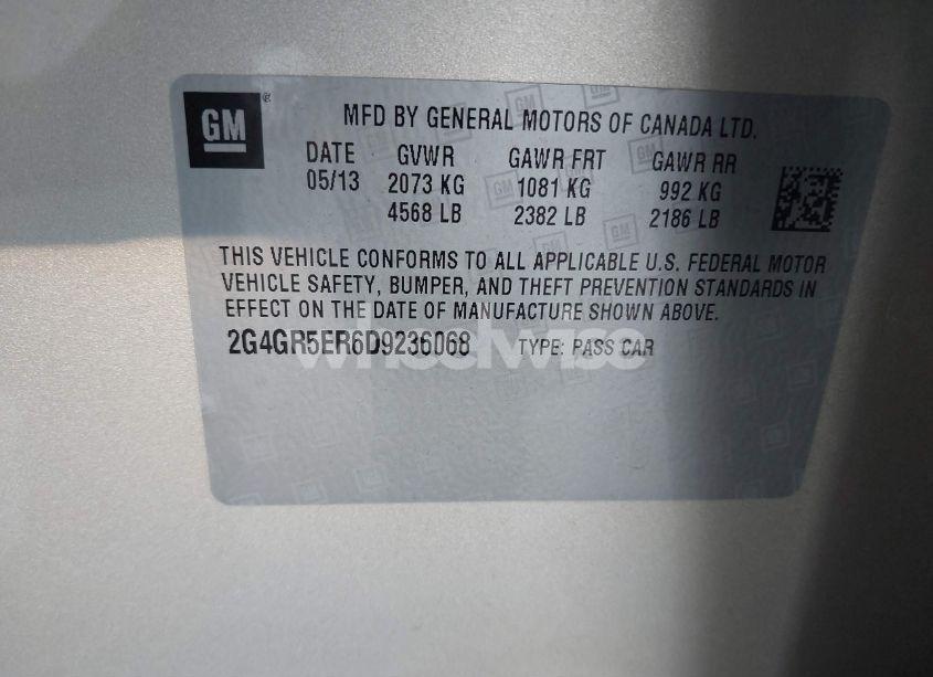 Photo 9 of 2013 Buick Regal (VIN 2G4GR5ER6D9236068)