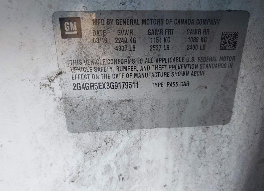 Photo 9 of 2016 Buick Regal TURBO PREMIUM I (VIN 2G4GR5EX3G9179511)