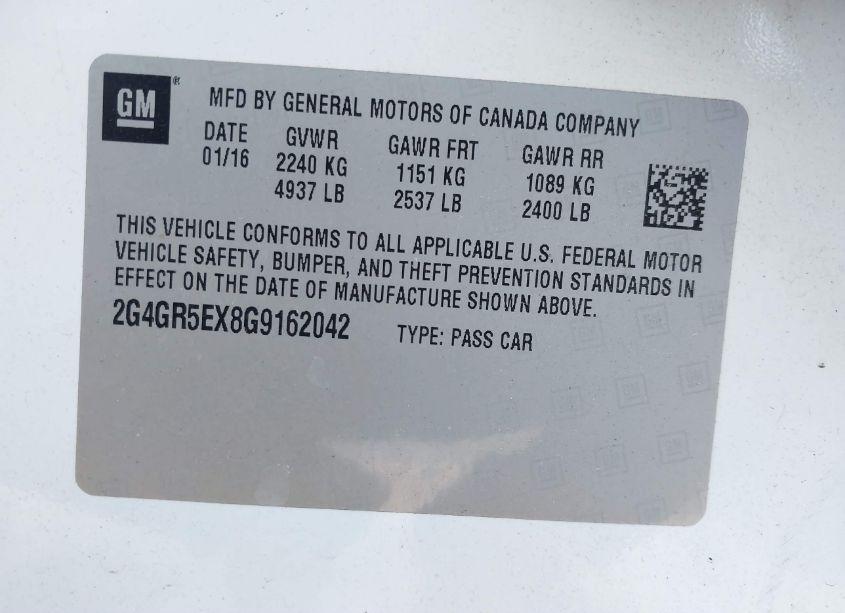 Photo 9 of 2016 Buick Regal TURBO PREMIUM I (VIN 2G4GR5EX8G9162042)