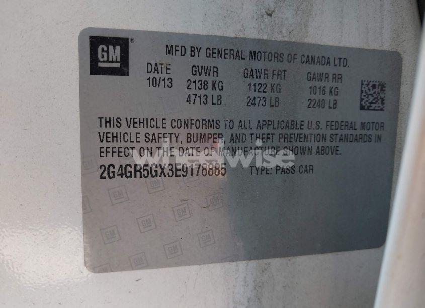 Photo 9 of 2014 Buick Regal TURBO PREMIUM II (VIN 2G4GR5GX3E9178885)