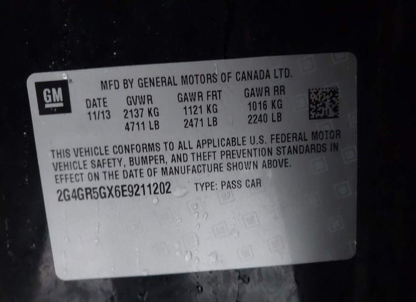 Photo 9 of 2014 Buick Regal TURBO PREMIUM II (VIN 2G4GR5GX6E9211202)