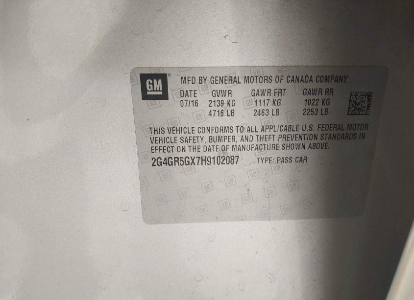 Photo 9 of 2017 Buick Regal TURBO PREMIUM II (VIN 2G4GR5GX7H9102087)