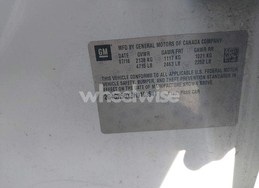 Photo 9 of 2017 Buick Regal TURBO PREMIUM II (VIN 2G4GR5GX8H9103541)