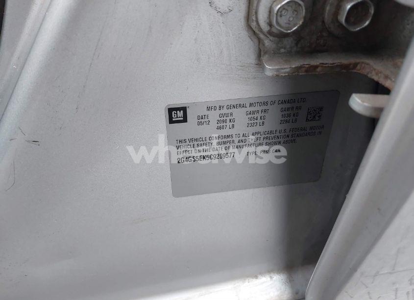 Photo 9 of 2012 Buick Regal PREMIUM 1 (VIN 2G4GS5EK5C9209577)