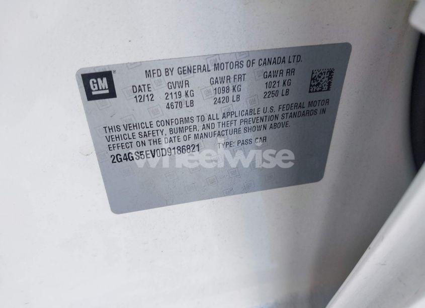 Photo 9 of 2013 Buick Regal TURBO - PREMIUM 1 (VIN 2G4GS5EV0D9186821)