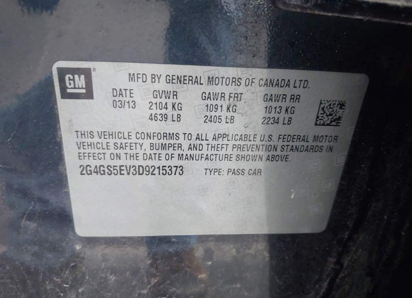 Photo 9 of 2013 Buick Regal TURBO - PREMIUM 1 (VIN 2G4GS5EV3D9215373)