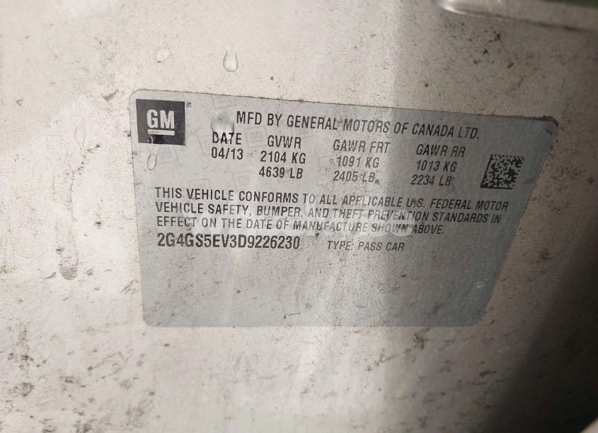 Photo 9 of 2013 Buick Regal TURBO - PREMIUM 1 (VIN 2G4GS5EV3D9226230)