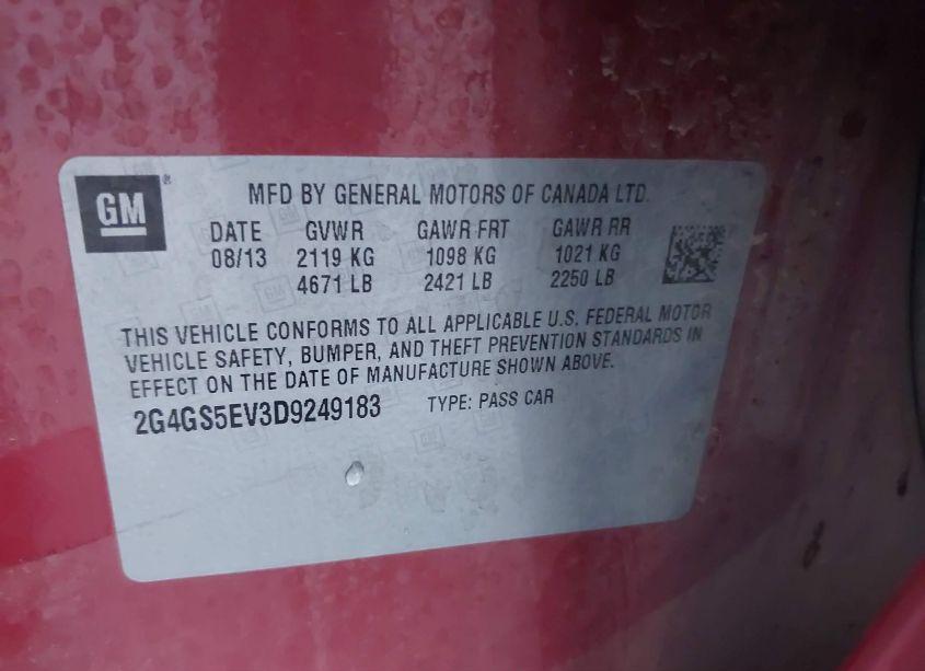 Photo 9 of 2013 Buick Regal TURBO - PREMIUM 1 (VIN 2G4GS5EV3D9249183)