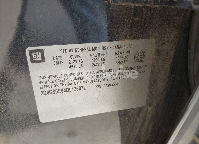 Photo 9 of 2013 Buick Regal PREMIUM (VIN 2G4GS5EV4D9126072)