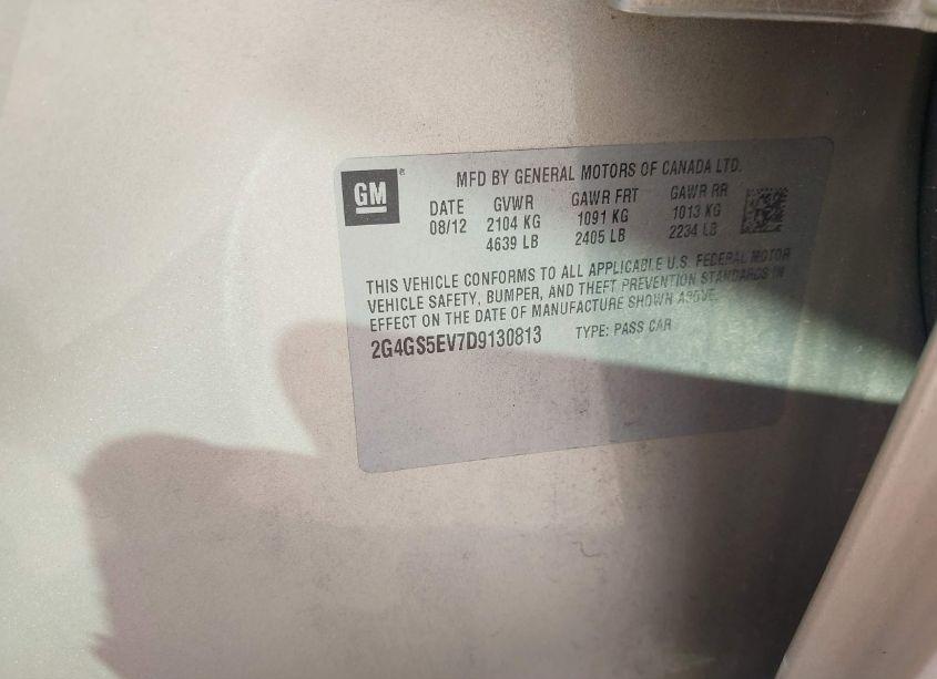 Photo 9 of 2013 Buick Regal TURBO - PREMIUM 1 (VIN 2G4GS5EV7D9130813)