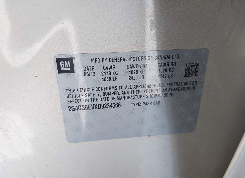 Photo 9 of 2013 Buick Regal TURBO - PREMIUM 1 (VIN 2G4GS5EVXD9234566)