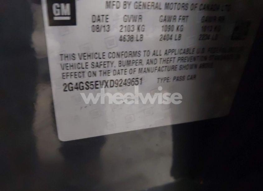 Photo 9 of 2013 Buick Regal TURBO - PREMIUM 1 (VIN 2G4GS5EVXD9249651)