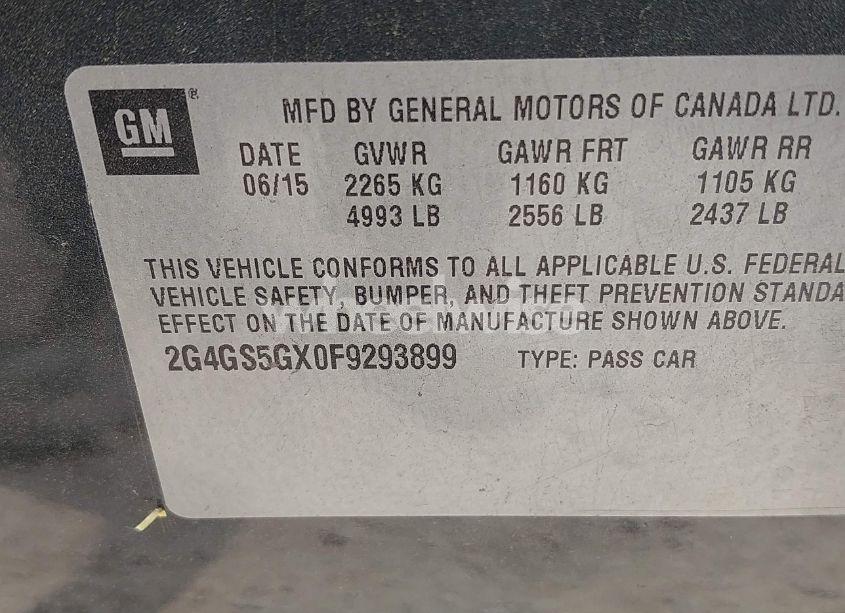 Photo 9 of 2015 Buick Regal TURBO PREMIUM II (VIN 2G4GS5GX0F9293899)