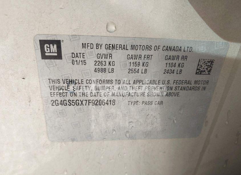 Photo 9 of 2015 Buick Regal TURBO PREMIUM II (VIN 2G4GS5GX7F9206418)