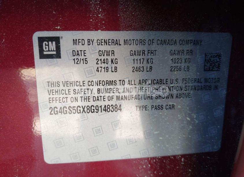 Photo 9 of 2016 Buick Regal TURBO PREMIUM II (VIN 2G4GS5GX8G9148384)