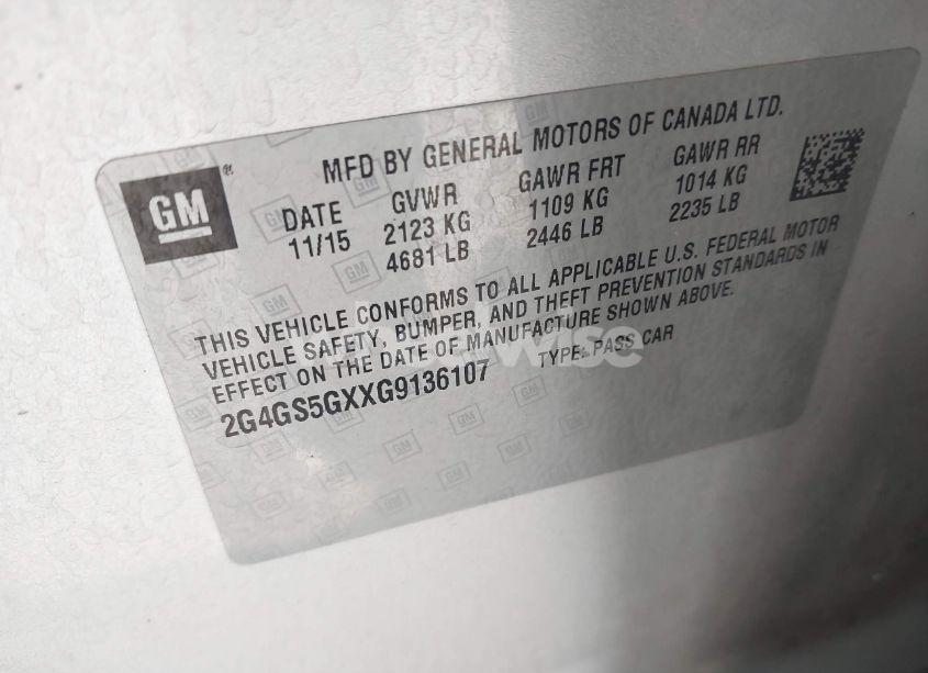 Photo 9 of 2016 Buick Regal TURBO PREMIUM II (VIN 2G4GS5GXXG9136107)